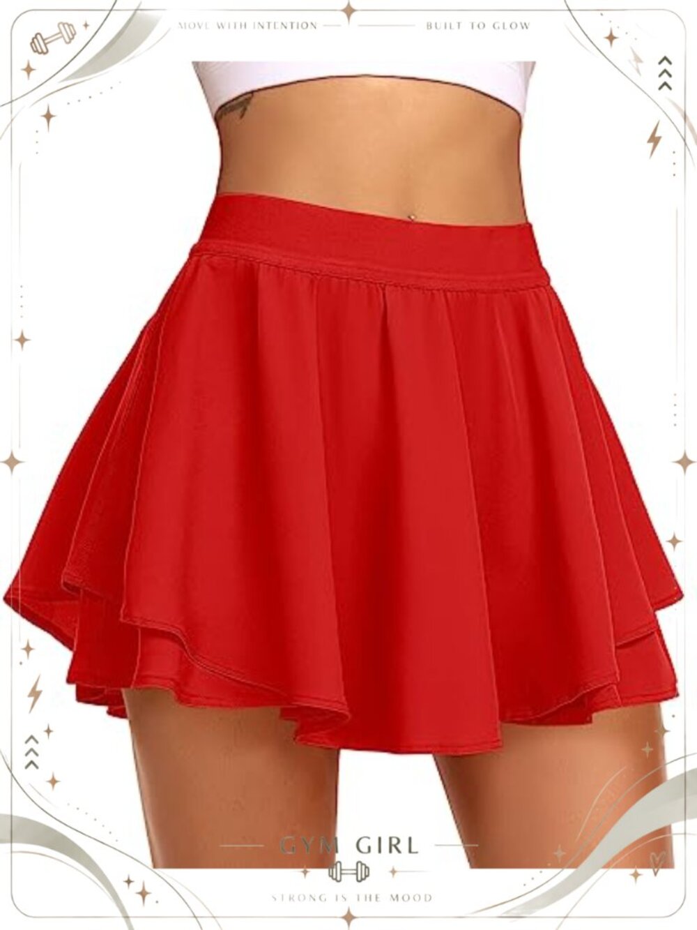 Pleated Tennis Skort with Shorts & Pockets High Waisted Athletic Golf Skirt